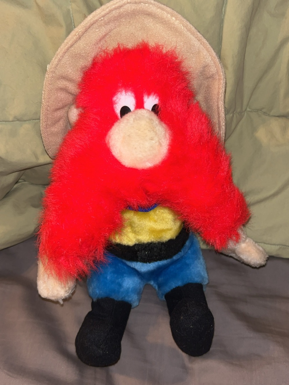 Vintage Yosemite Sam Plush Doll with Yellow Shirt and Blue Pants 1992